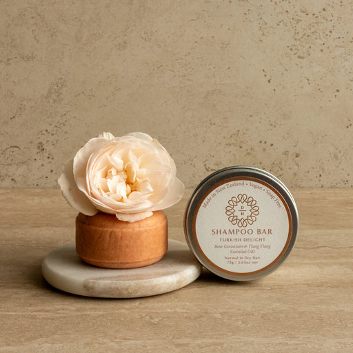best shampoo bar turkish delight by dear heart nz rose geranium and ylang ylang essential oils