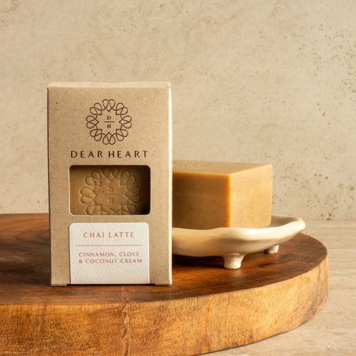Boxed chai latte NZ soaps has cinnamon clove and coconut cream