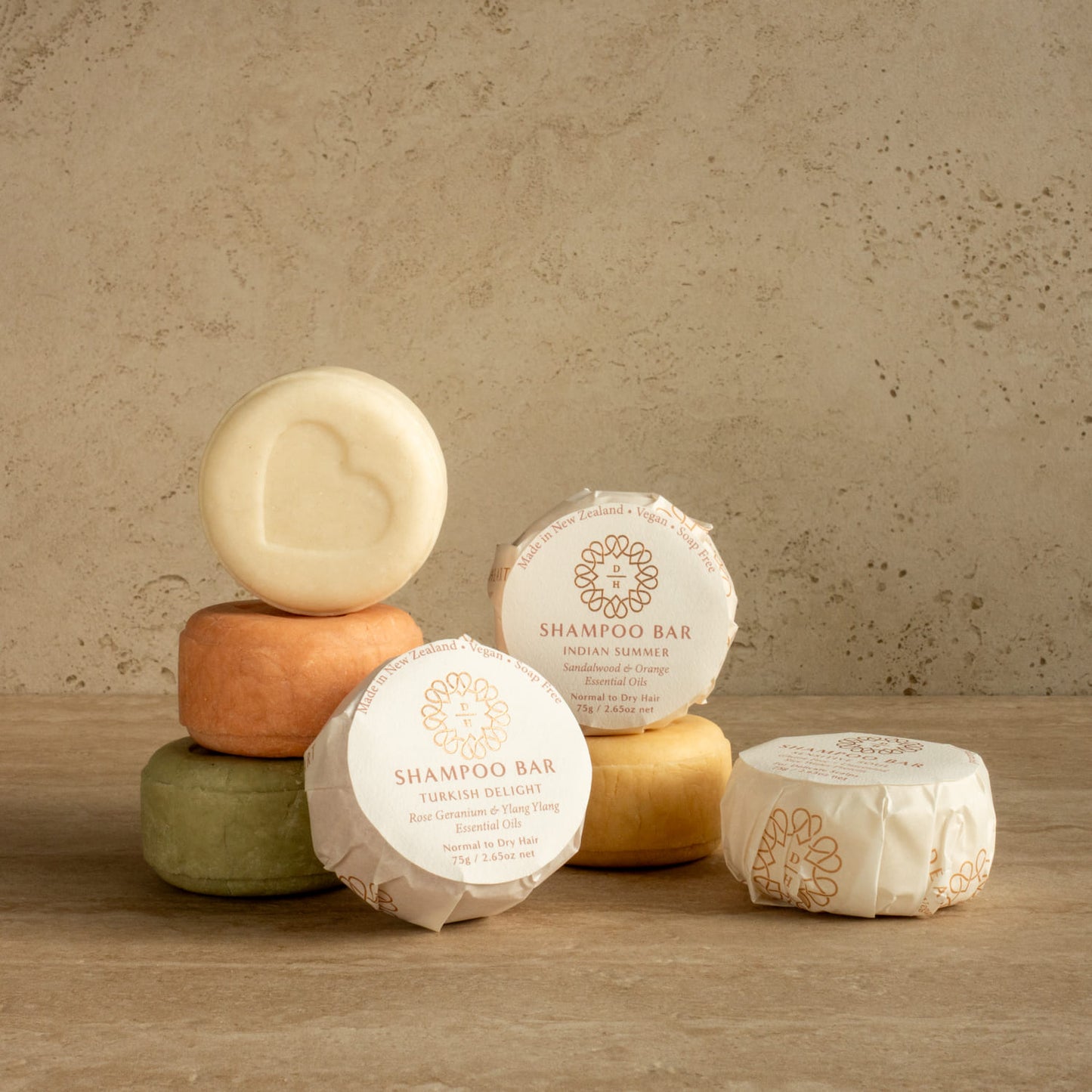 solid shampoo in compostable packaging paper wrap