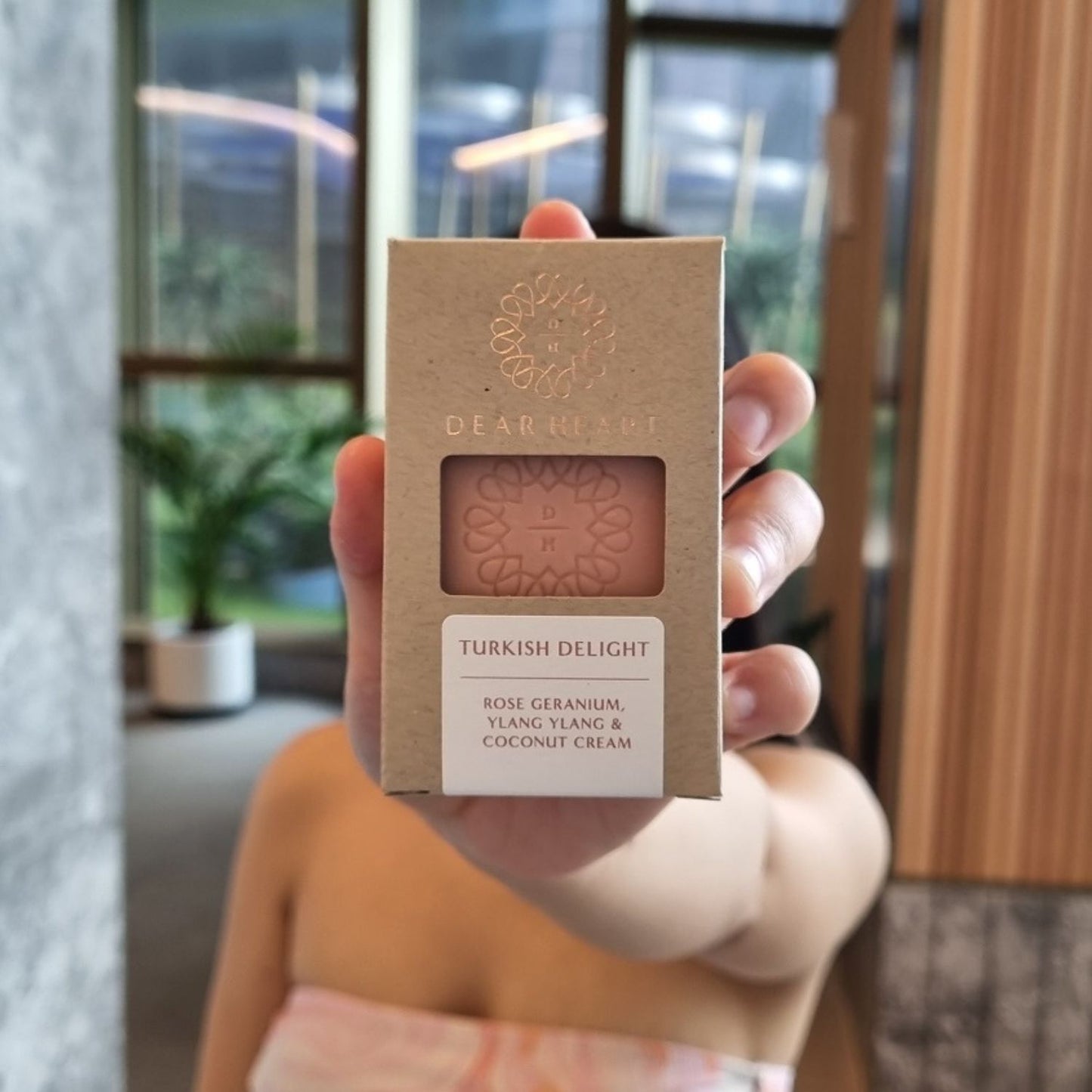 photo of girl holding turkish delight soap best body wash by dear heart in nz