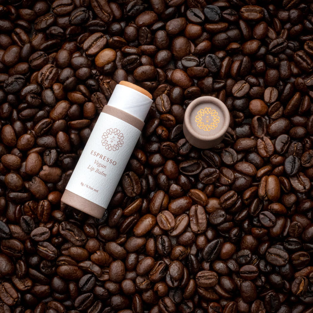 cruelty free lip balm espresso flavour in compostable tube made in nz