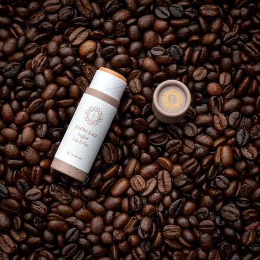 cruelty free lip balm espresso flavour in compostable tube made in nz
