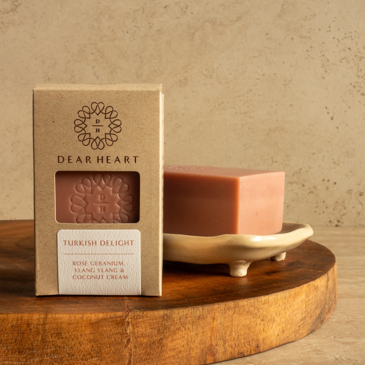 Turkish Delight scented natural body wash boxed an made in NZ fragrance rose geranium ylang ylang coloured with pink french clay