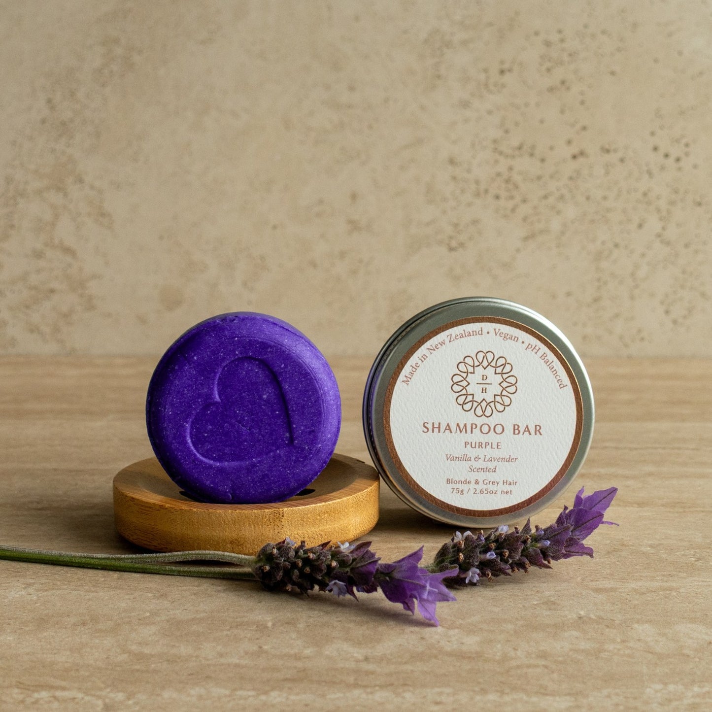 purple toning shampoo bar for blonde hair and silver hair stops brassy tones made in nz