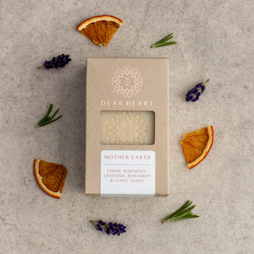 Mother earth soap bars have cedar rosemary lavender bergamot and ylang ylang essential oils made in nz