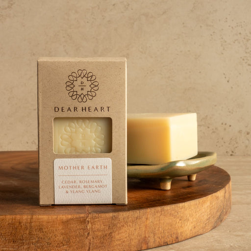 Mother earth soap bars have cedar rosemary lavender bergamot and ylang ylang essential oils made in nz