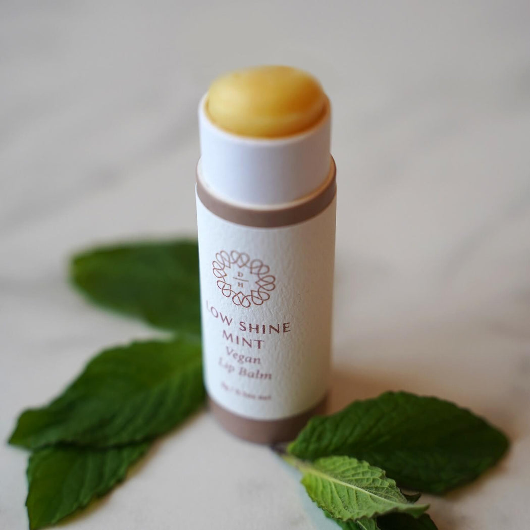 natural lip balm made in nz in compostable tube with mint flavour and vegan base oils